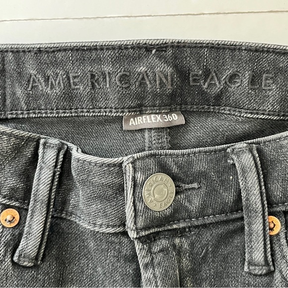 American Eagle AE AirFlex 360 Patched Slim Jean Real Good Black Blaze Sz 28 x 28 - Picture 3 of 14